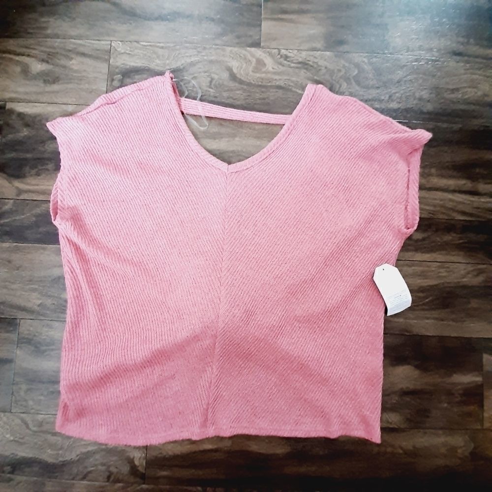 Sadie & love sz L pink crochet soft sweater top